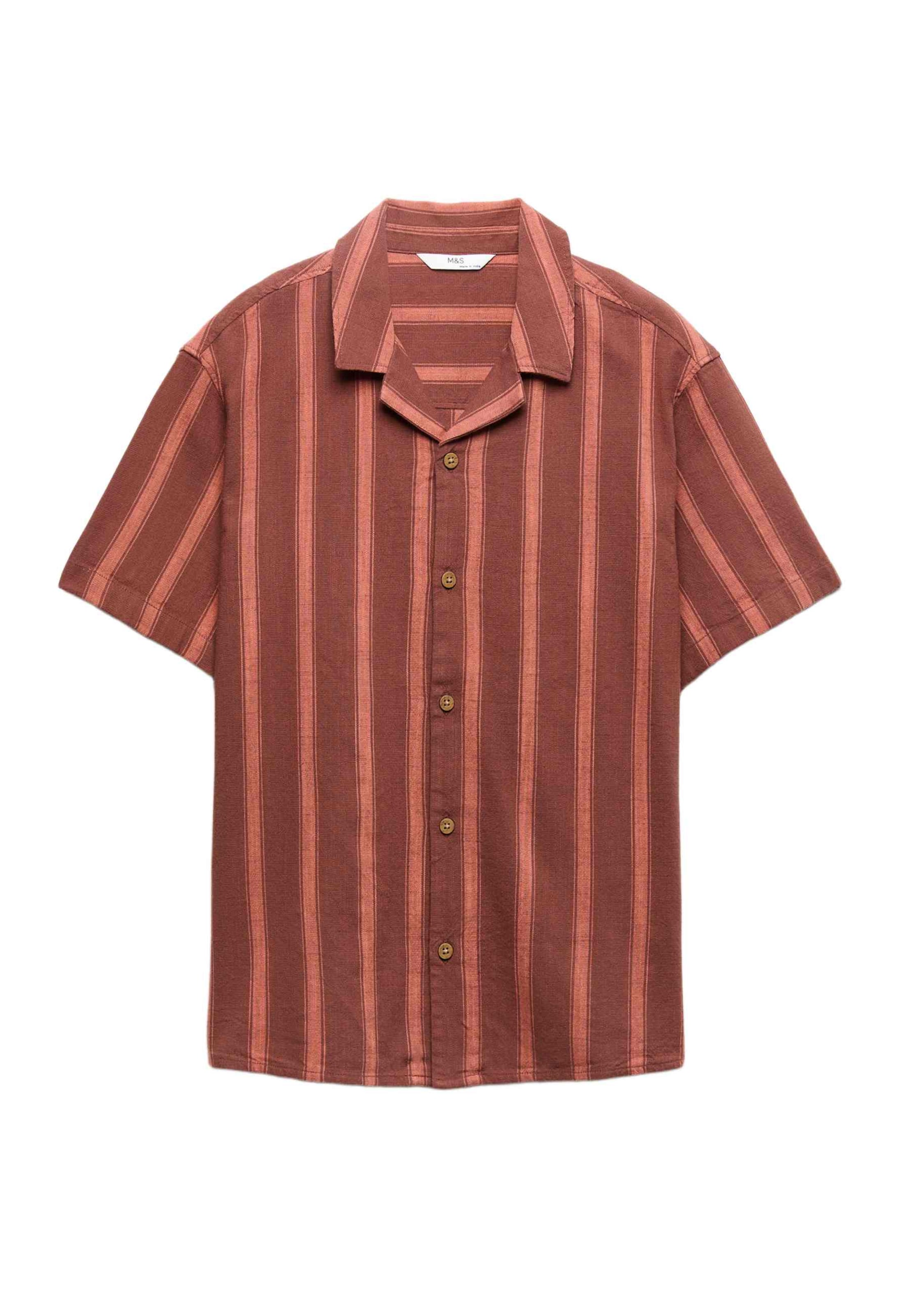 Marks & Spencer Regular fit Button up shirt in Red: front
