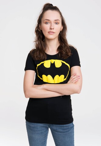 LOGOSHIRT T-Shirt 'Batman-Logo' in Gelb: Vorderseite