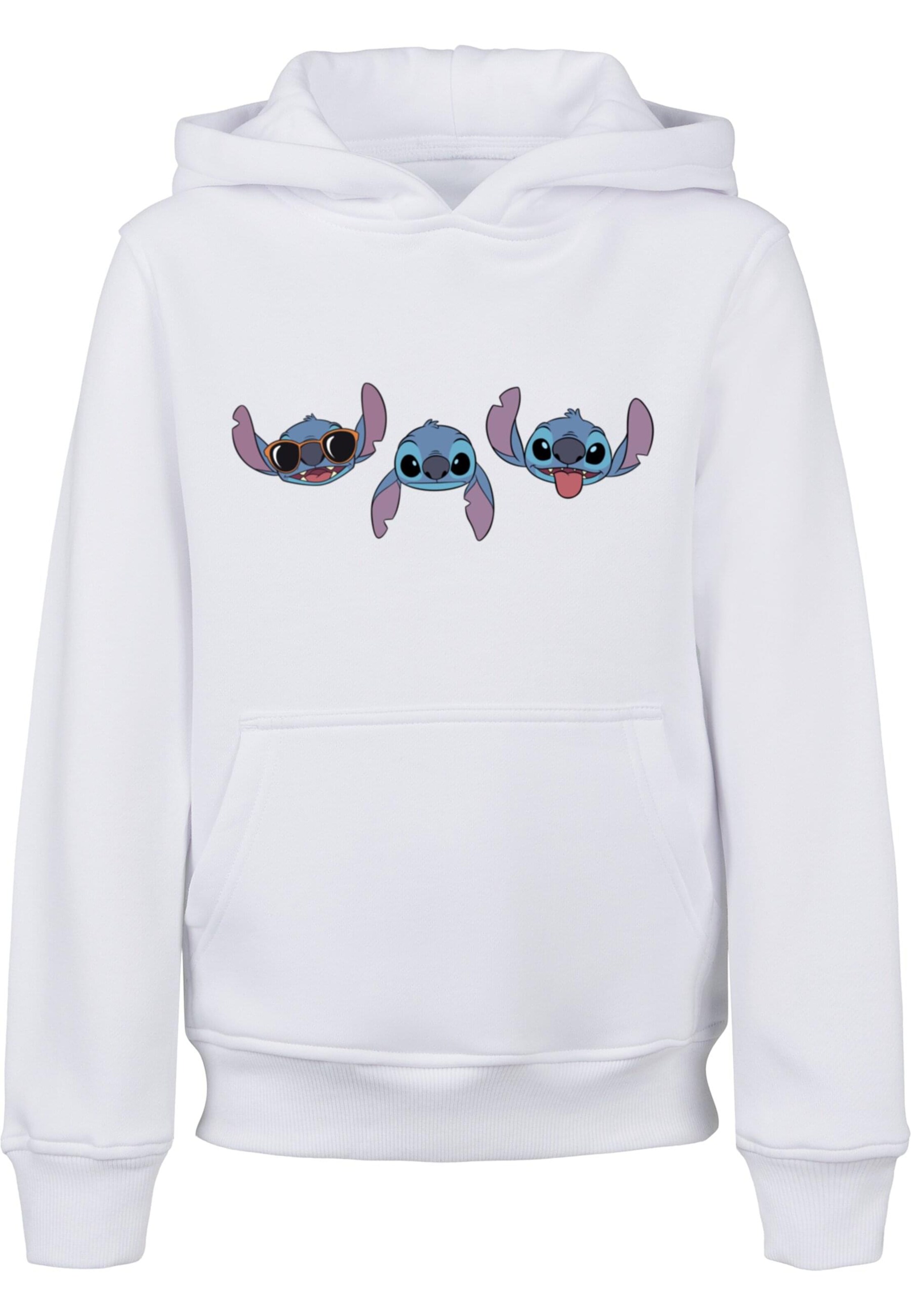ABSOLUTE CULT Sweatshirt 'Lilo And Stitch - Faces' in Weiß: Vorderseite