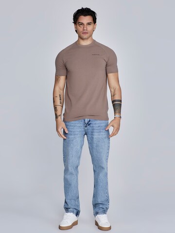 T-Shirt 'Tech' SikSilk en marron