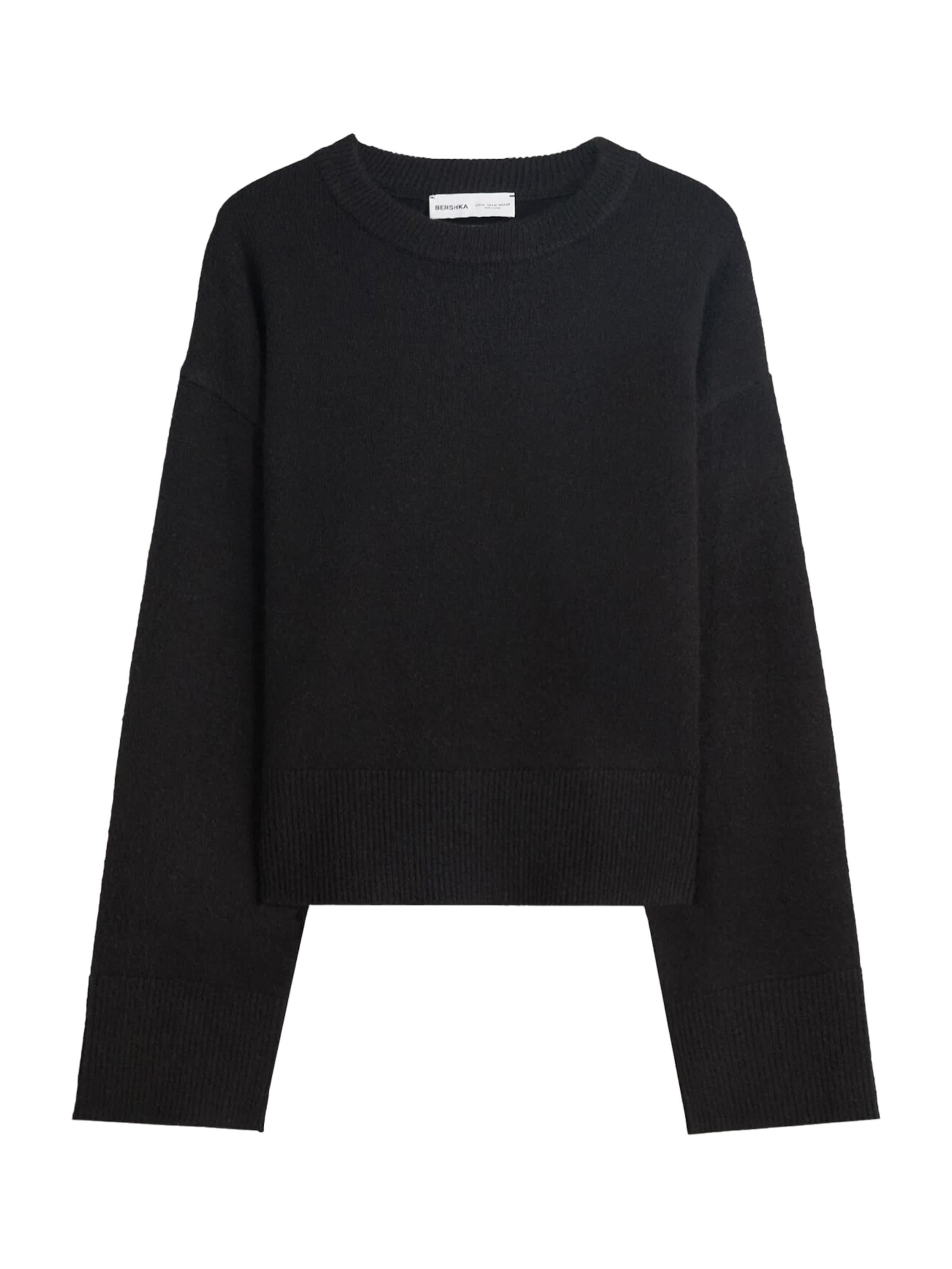 Pulover de la Bershka pe negru: față
