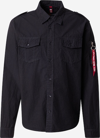 juoda ALPHA INDUSTRIES Standartinis modelis Marškiniai 'Dragon': priekis
