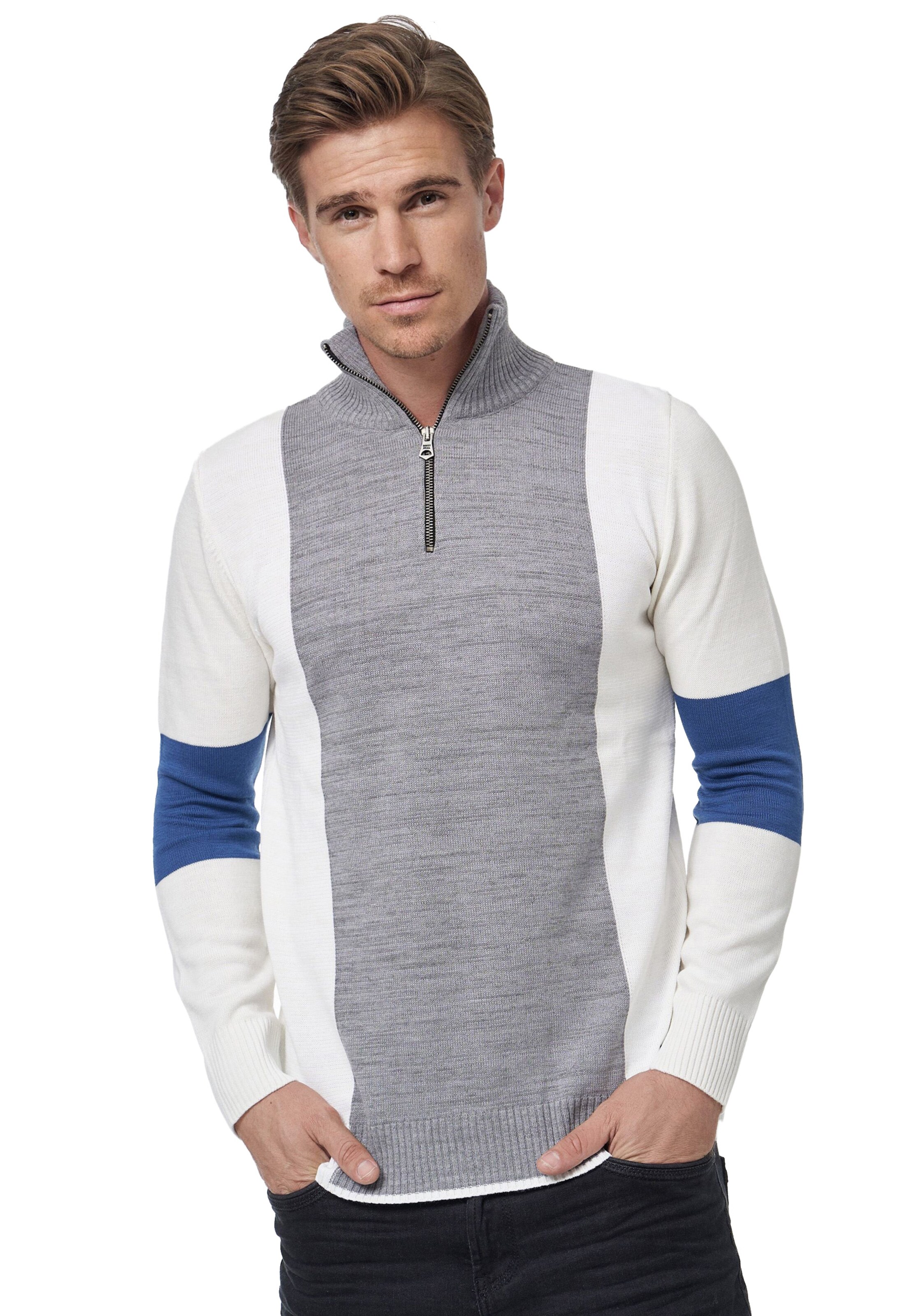 Rusty Neal Pullover in Grau: Vorderseite