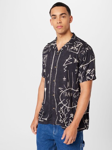 Cotton On Regular fit Button Up Shirt 'Basquiat' in Black: front