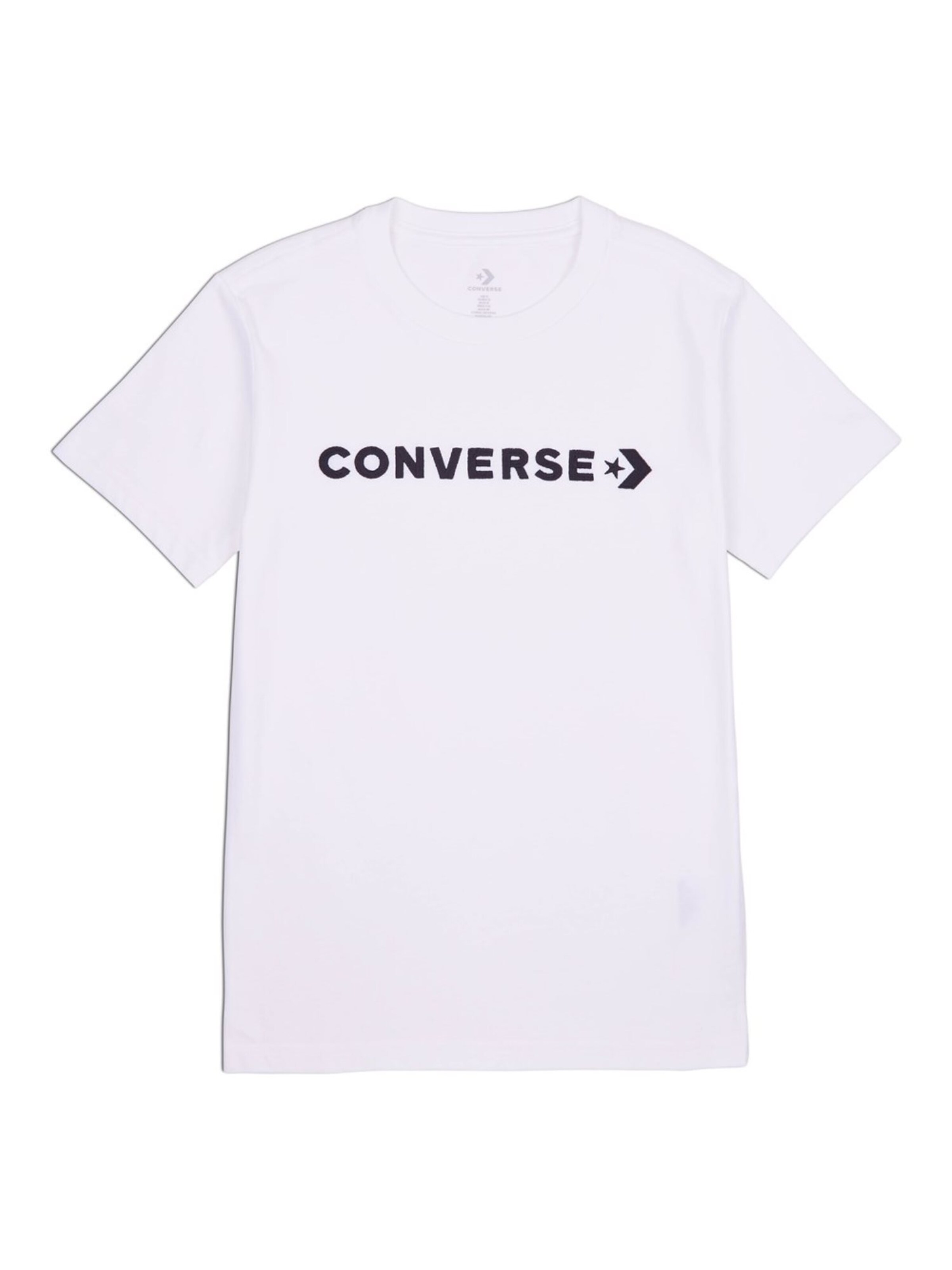 CONVERSE Shirt 'Glossy Wordmark'‌ in Weiß: Vorderseite