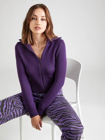 ABOUT YOU x Emili Sindlev Knit Cardigan 'Lana' in Purple: front