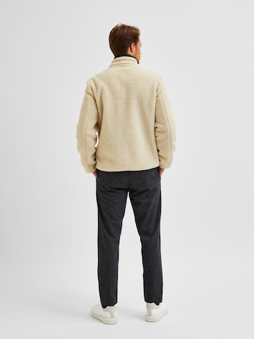 SELECTED HOMME Fleece Jacket 'Snowden' in Beige