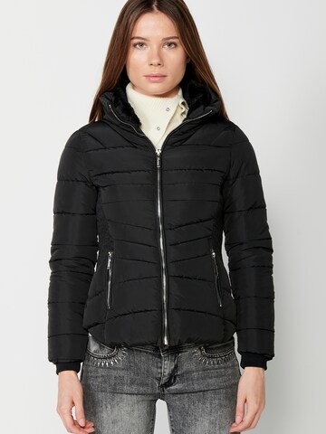 Veste mi-saison KOROSHI en noir : devant
