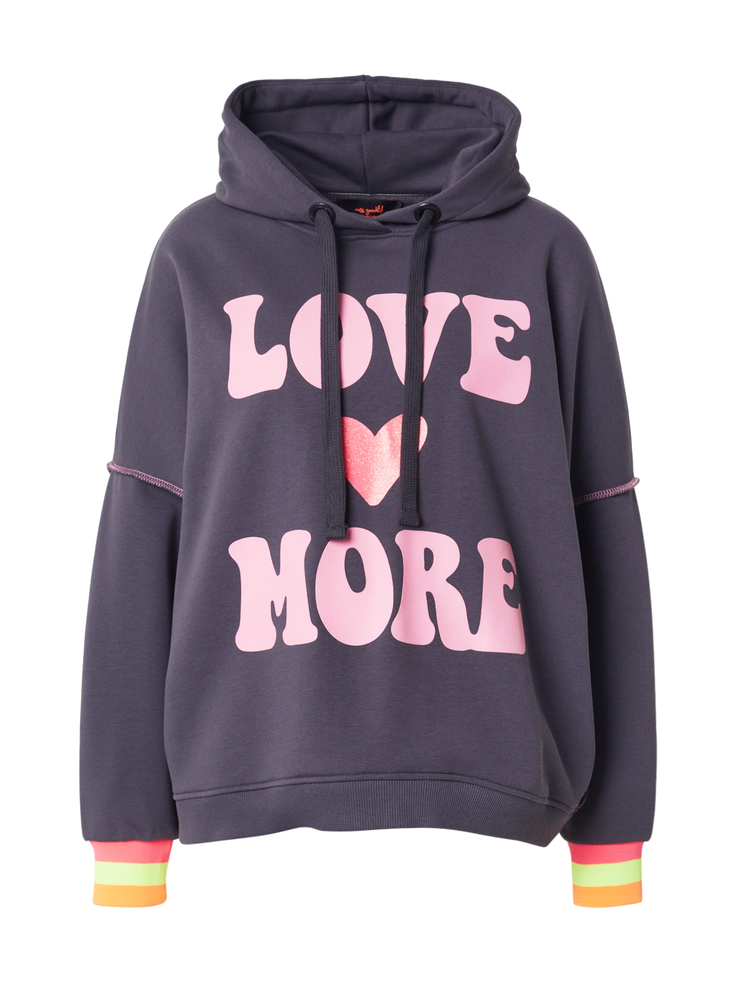 Sweat-shirt 'Love More' miss goodlife en gris : devant