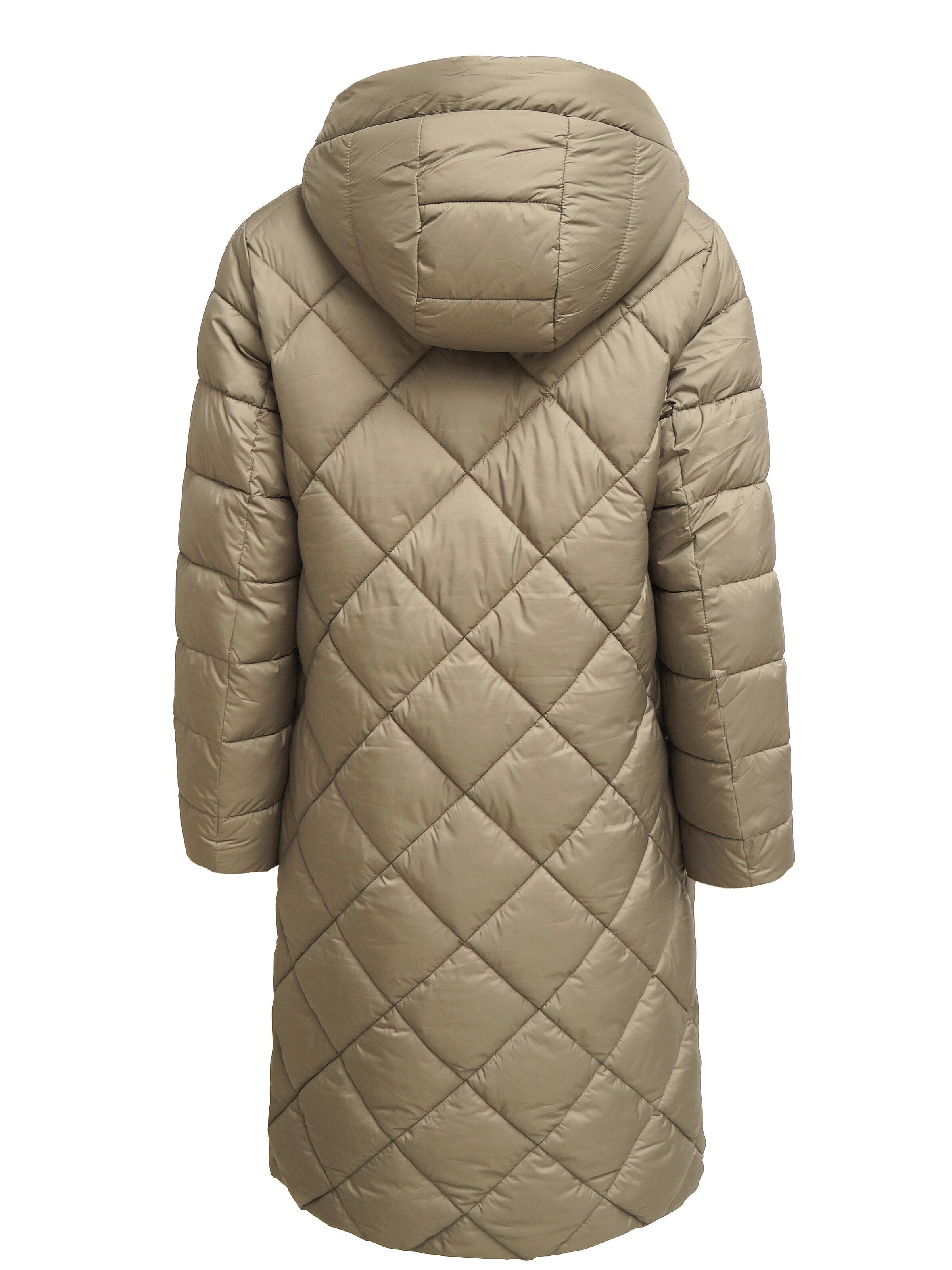 Funk since 1776 Winter Coat 'Steppmantel mit Kapuze' in Green