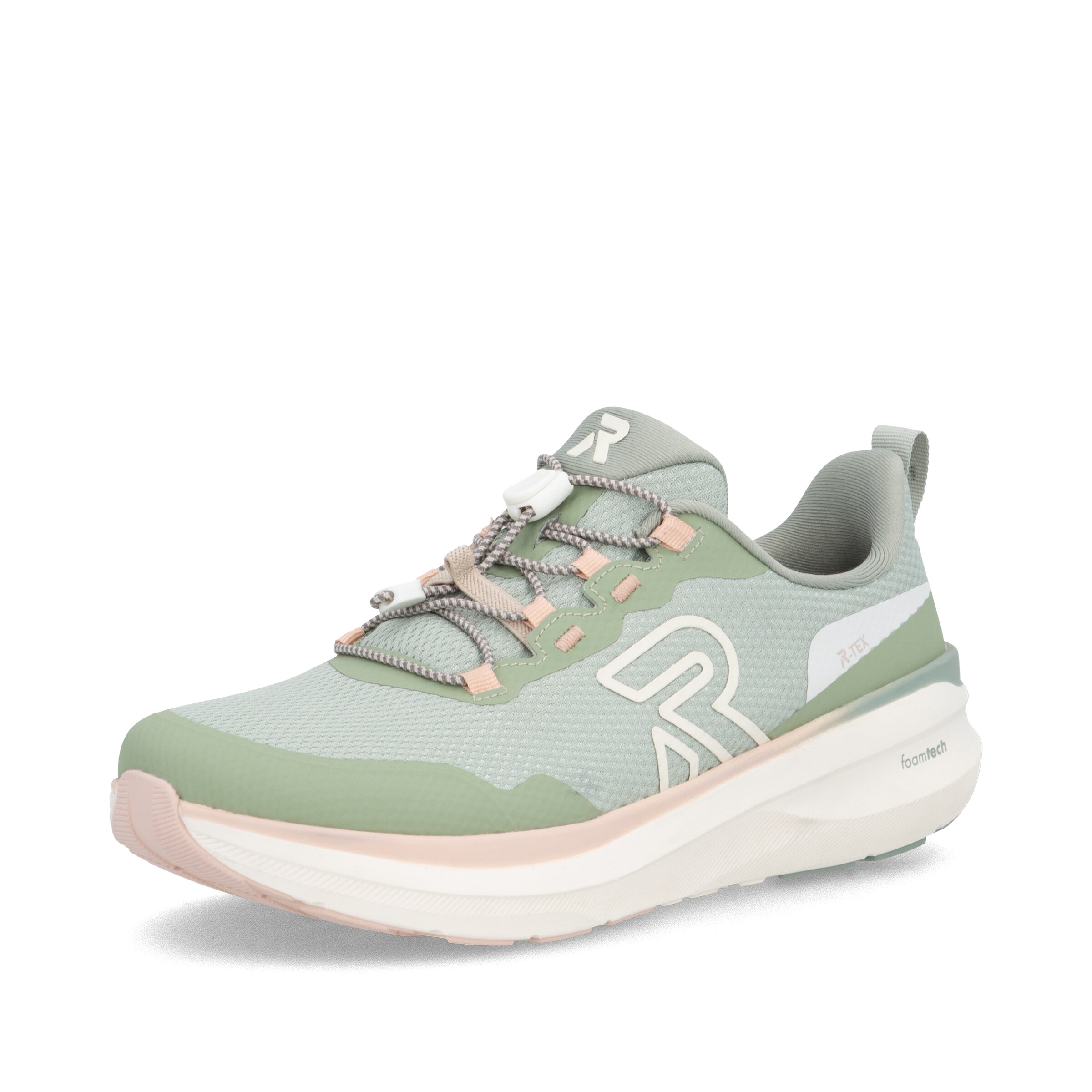 Baskets basses ' W4300 ' Rieker en vert : devant