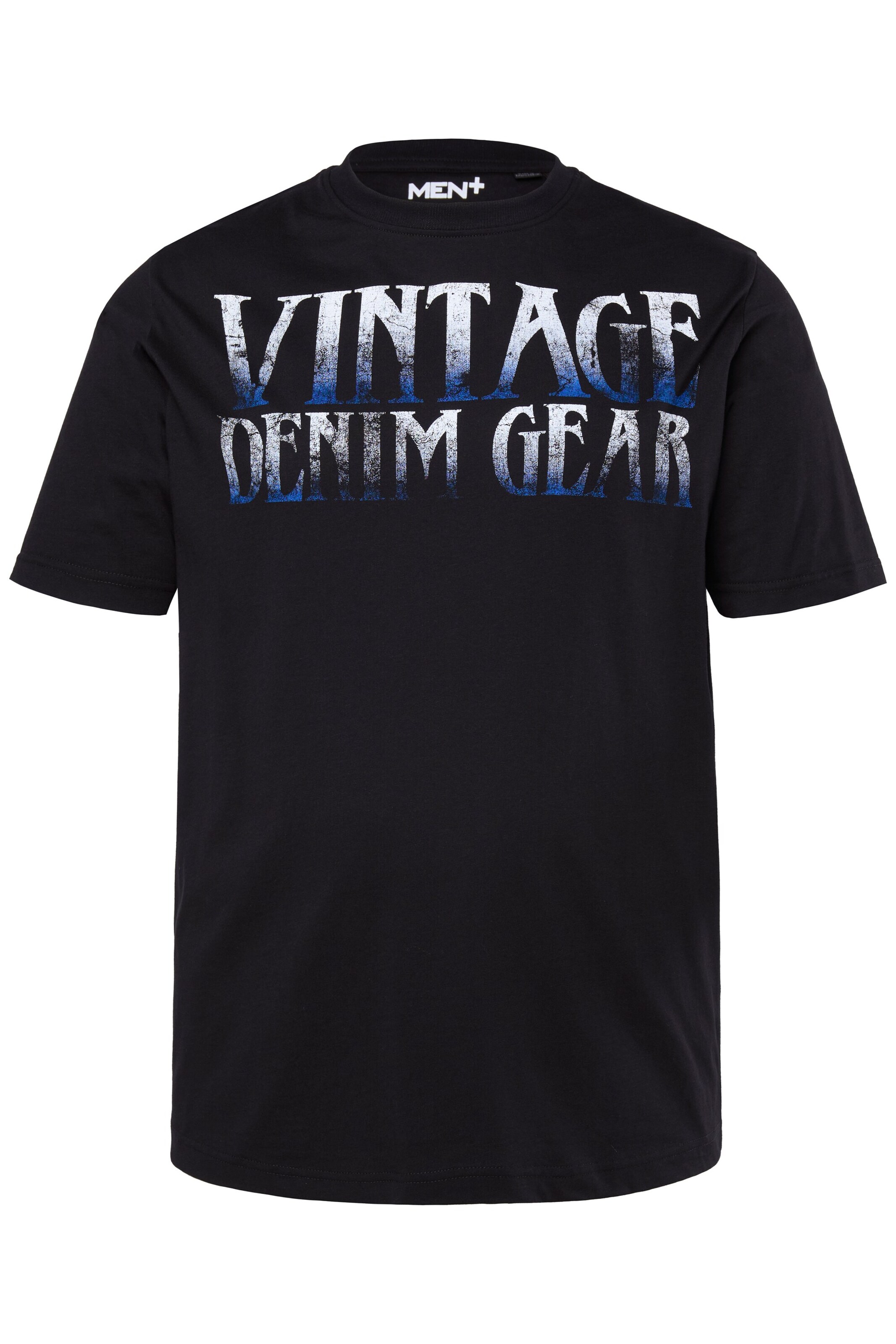 Men Plus Shirt in Black: front