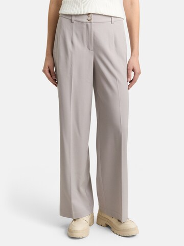 TOM TAILOR Loose fit Pleated Pants 'Lea' in Grey: front