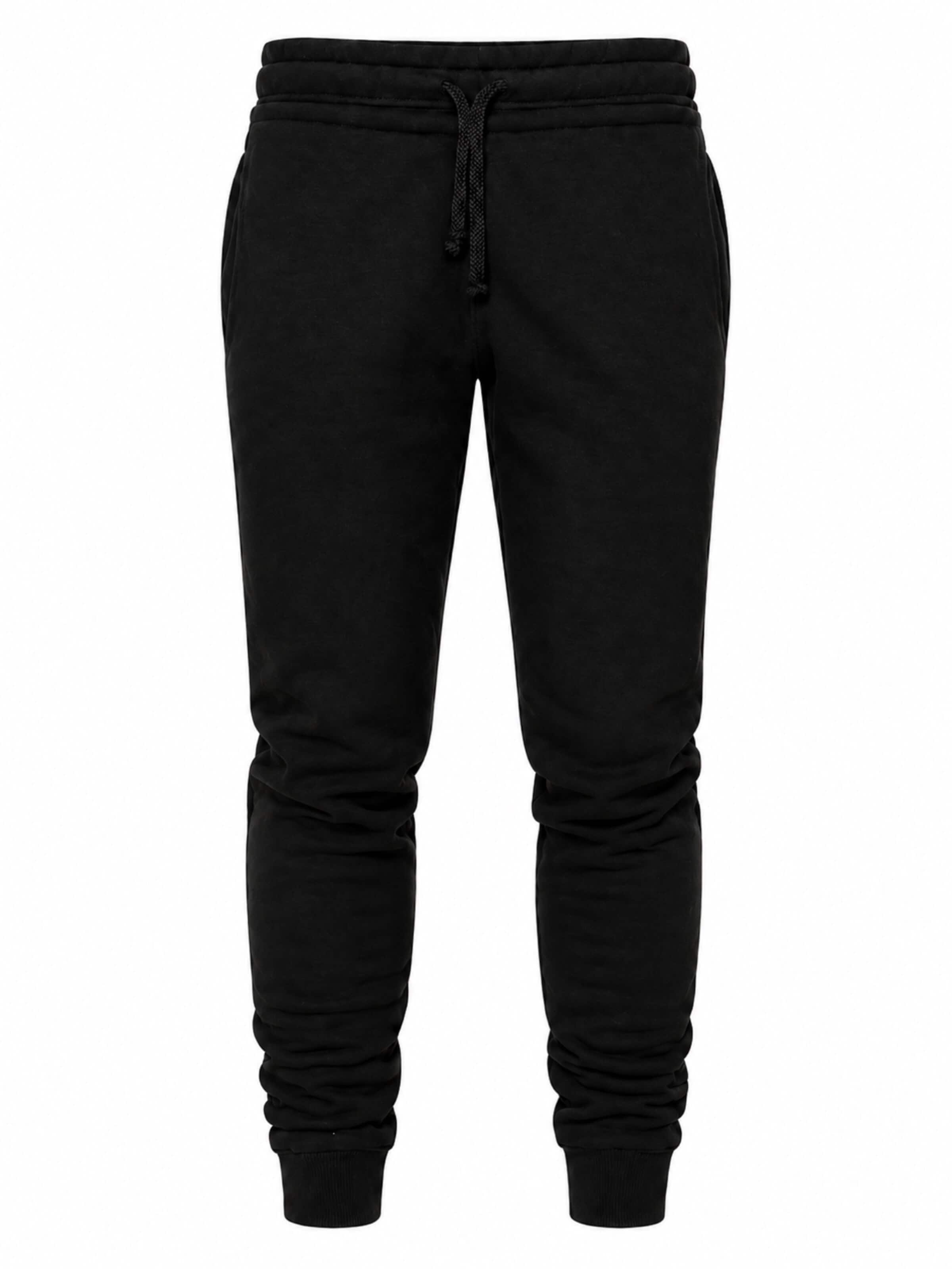 L.Gonline Regular Workout Pants 'Jogginghose' in Black: front