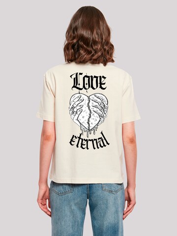 T-shirt 'Love Eternal Valentinstag Herz in Händen' F4NT4STIC en beige : devant