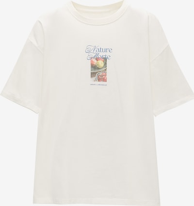 Pull&Bear T-shirt en bleu / gris clair / rouge clair, Vue avec produit
