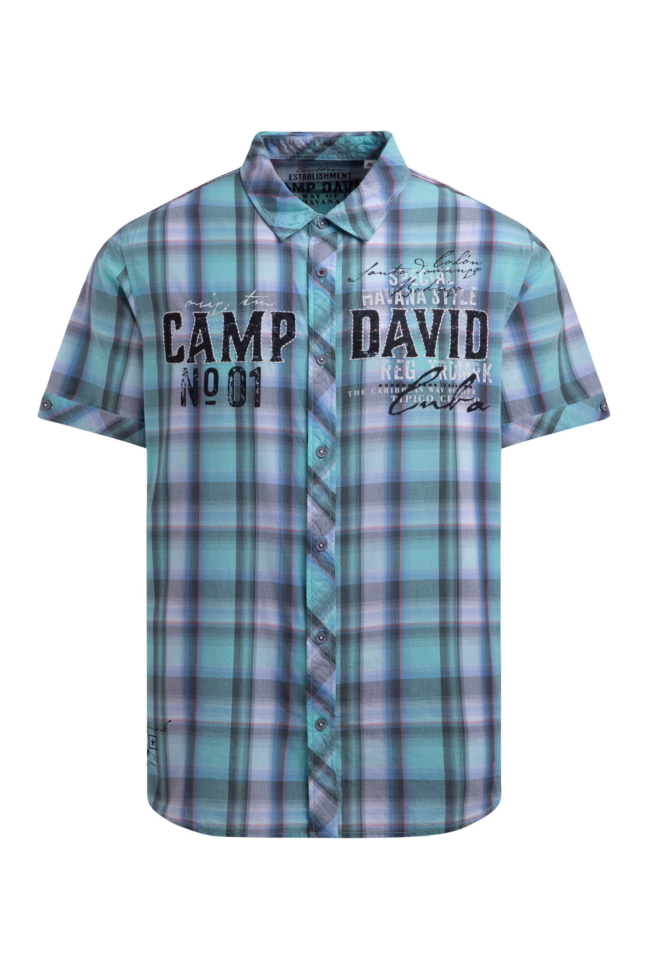 CAMP DAVID Regular fit Button Up Shirt in Blue: front