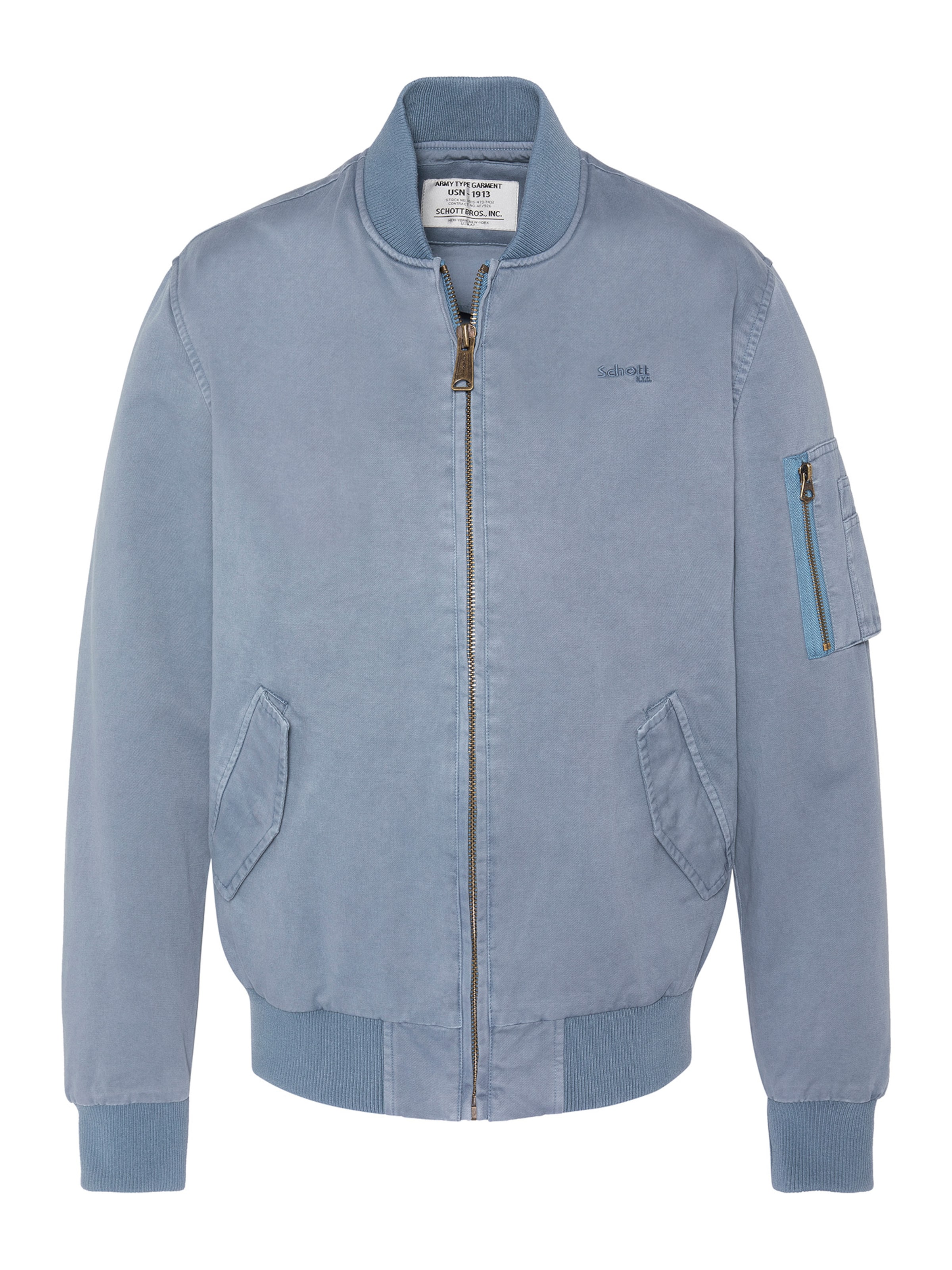 Manteau mi-saison Schott NYC en bleu : devant