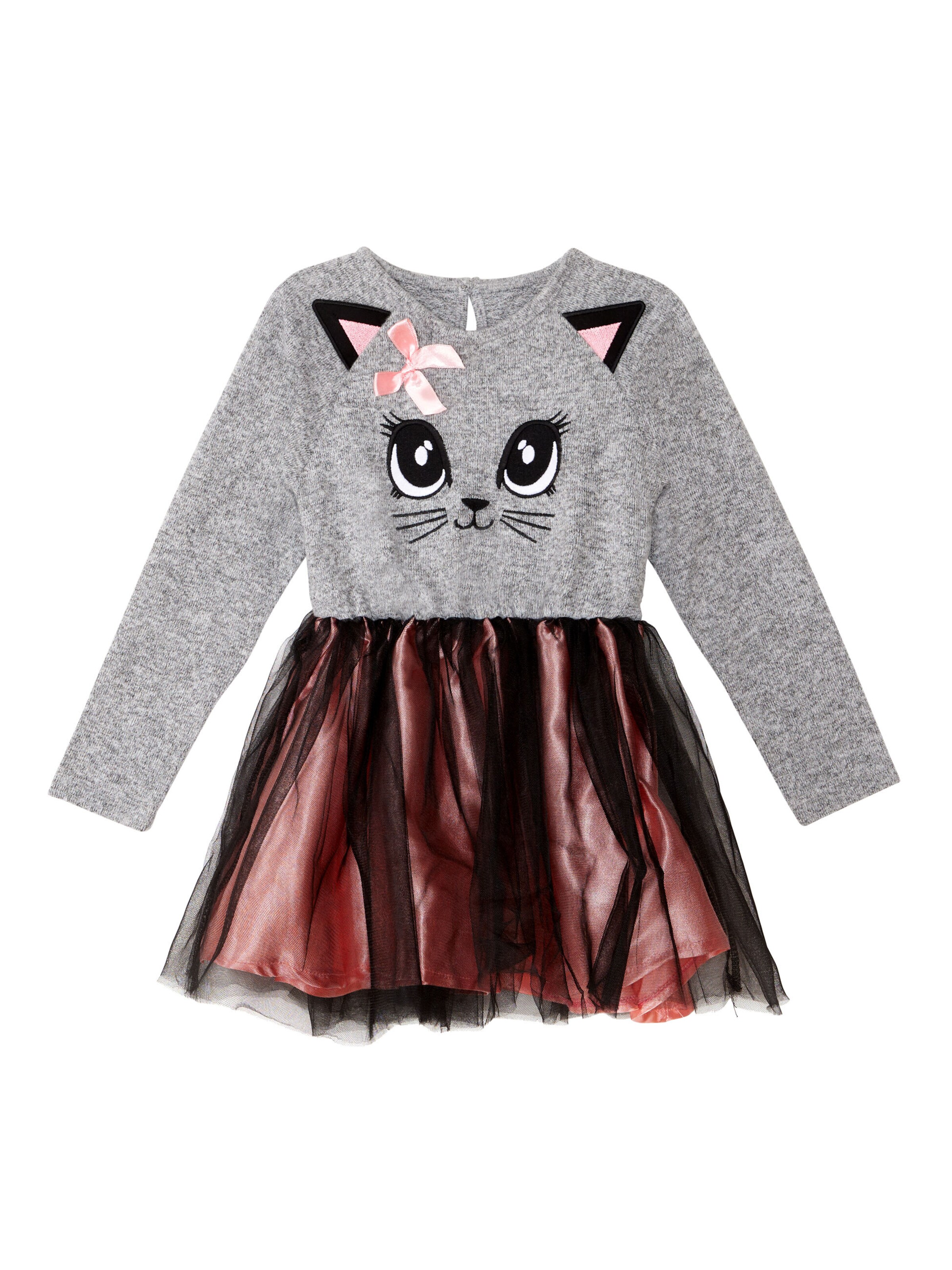 Robe 'Gauzy Cat' Denokids en gris : devant