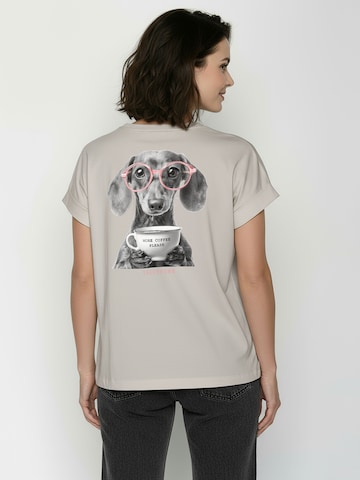 Maglietta ' Loony Dog Coffee ' di GREENBOMB in grigio: frontale