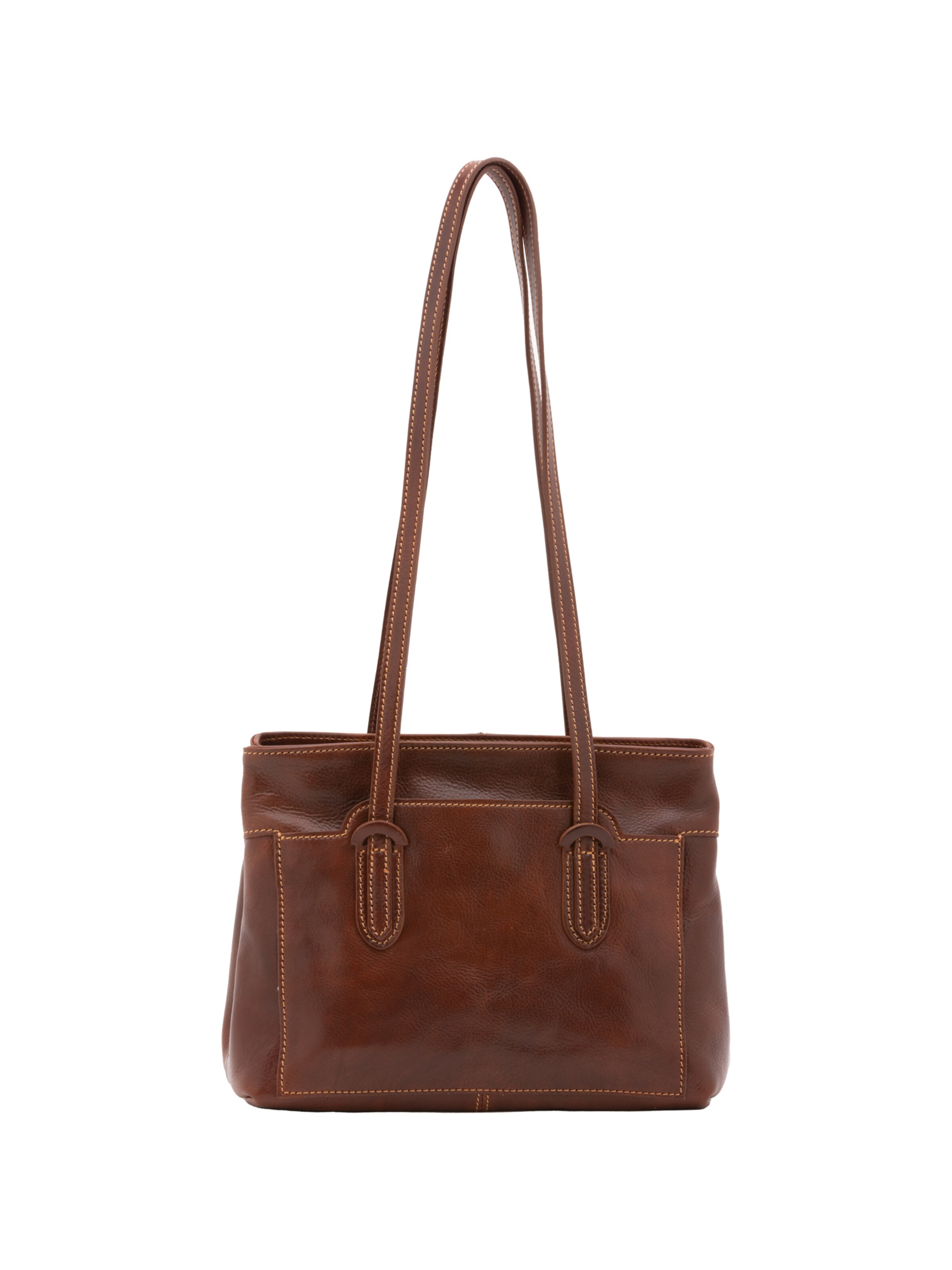 Borsa a spalla 'Borsa a Spalla Donna Vera Pelle Vacchetta - Chiusura Zip' di I Fratelli in marrone: frontale