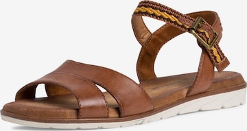 Sandales à lanières TAMARIS en marron : devant
