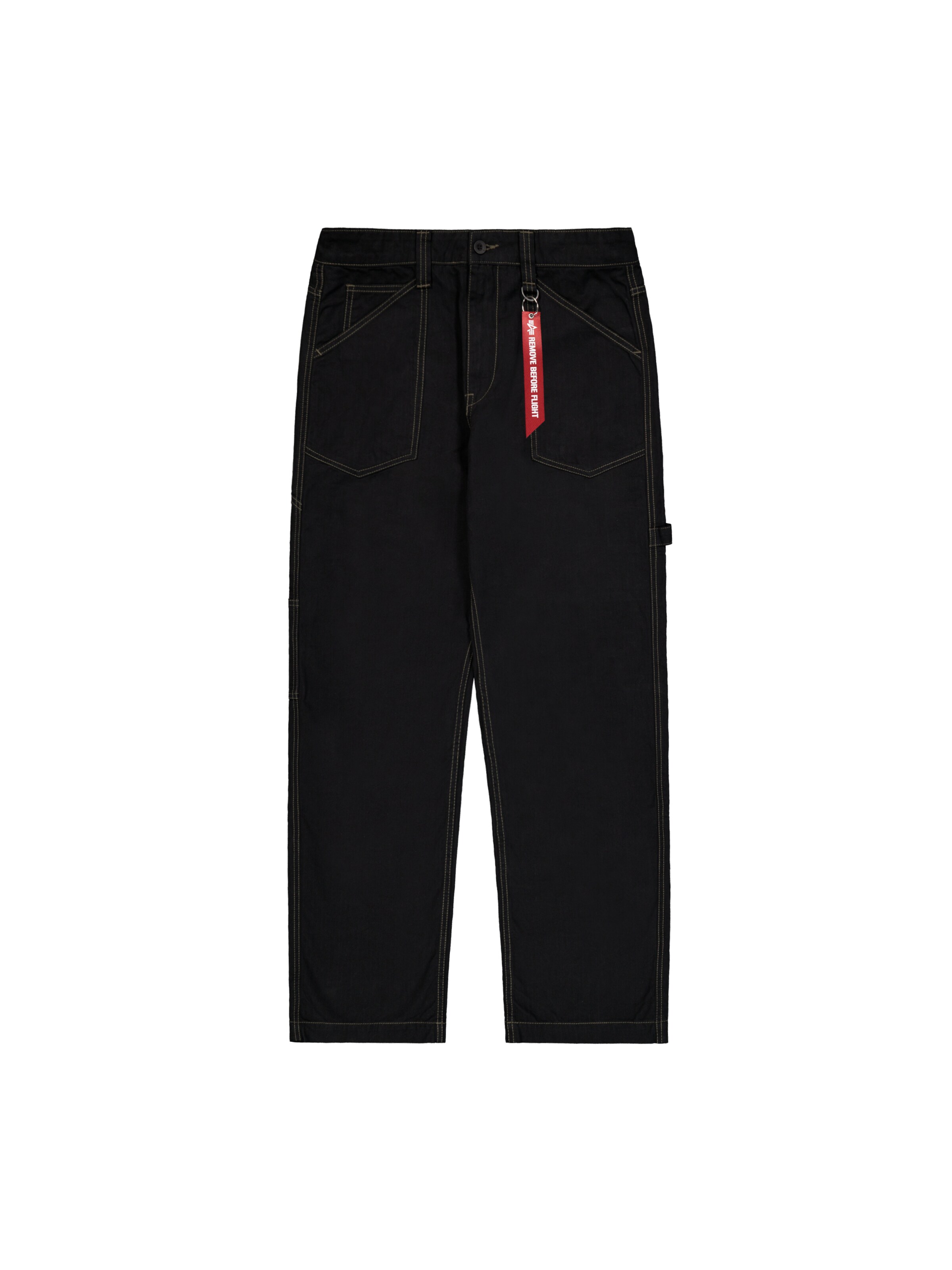 ALPHA INDUSTRIES Cargojeans in 30 in black denim, Produktansicht