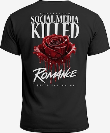 Neverless Shirt 'Romance' in Schwarz: Vorderseite