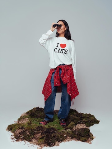 Marvé Amsterdam Shirt 'I Love Cats' in Wit