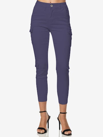 Slimfit Pantaloni cargo di Elara in blu: frontale