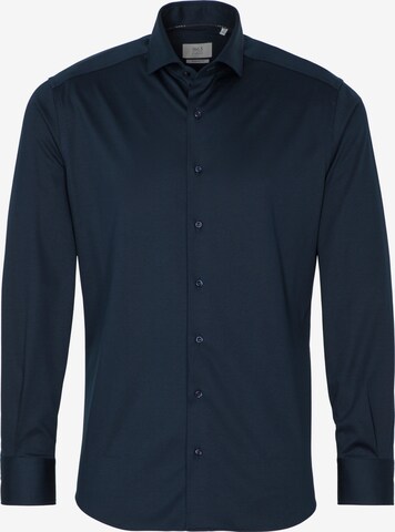 Blue Button ETERNA ABOUT Dark Shirt Up | fit YOU Regular in