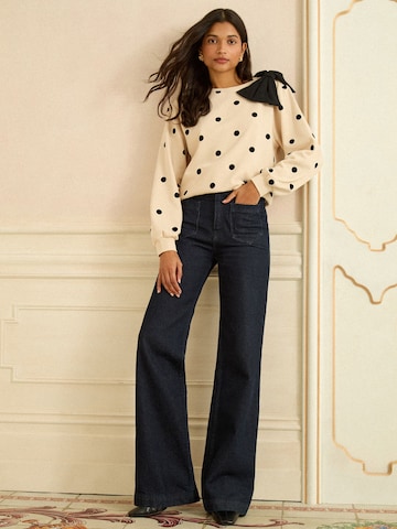 Sweat-shirt love & roses en beige