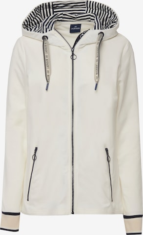 LAURASØN Zip-Up Hoodie in White: front