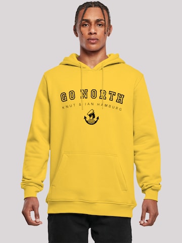 Sweat-shirt 'Go North' F4NT4STIC en jaune : devant