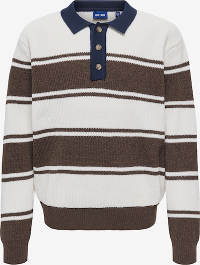 Only & Sons Junior Pulover 'OSJRODGER' veličine 122-128 u smeđa / bijela, Pregled proizvoda