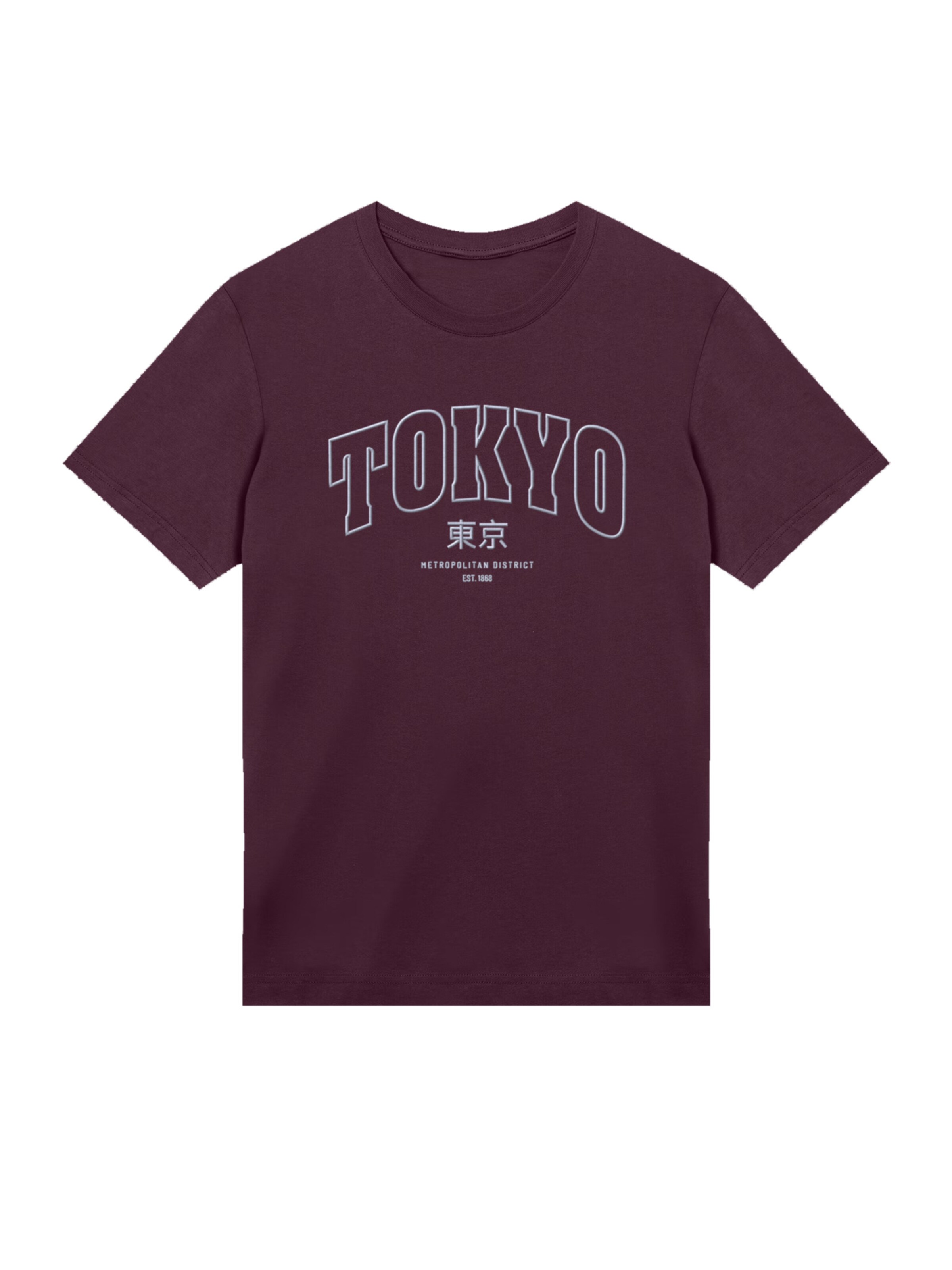 F4NT4STIC Shirt 'Tokyo Metropolitan District Bestickt' in Red: front