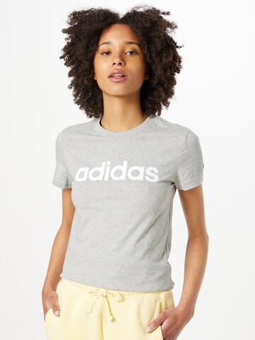 ADIDAS SPORTSWEARTehnička sportska majica 'Essentials  Logo' - siva boja: prednji dio