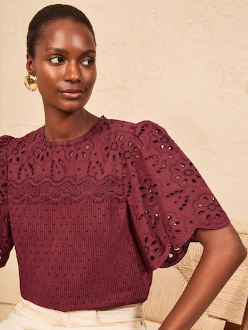 love & roses Blouse in Rood
