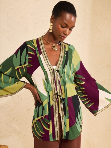 love & roses Kimono in Groen