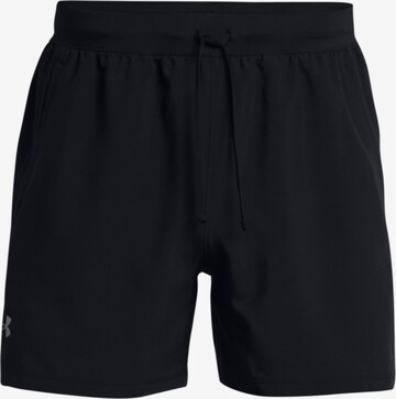 UNDER ARMOUR Regular Workout Pants 'Launch' in Black: front