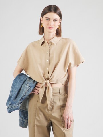 Chemisier 'ONLJAKIRI' ONLY en beige : devant