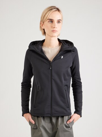 PEAK PERFORMANCE Sportsweatjacke 'Essentials' in Schwarz: Vorderseite