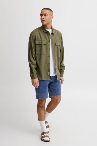 !Solid Comfort fit Button Up Shirt 'Sdalan' in Green