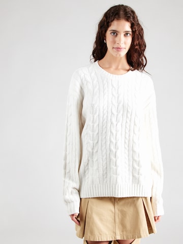 HOLLISTER Sweater 'COZY CABLE CREW' in White: front