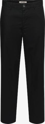 Only & Sons - Loosefit Pantalón chino 'ONSLAGO' en negro: frente