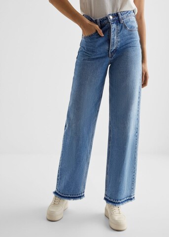 Wide Leg Jean 'Straight' MANGO TEEN en bleu : devant