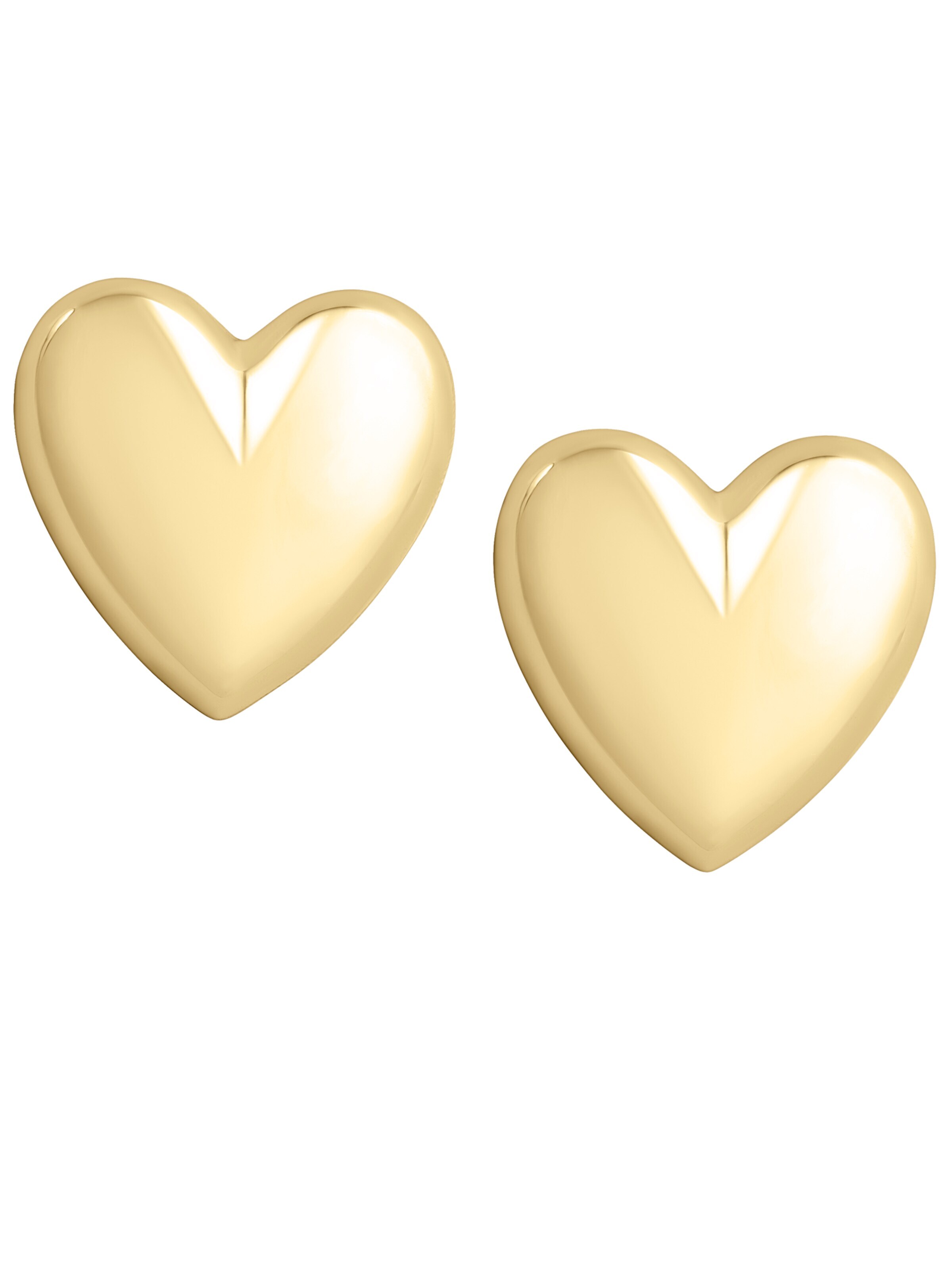 CLASSYANDFABULOUS Jewelry Earrings 'Puffy Heart' in Gold: front