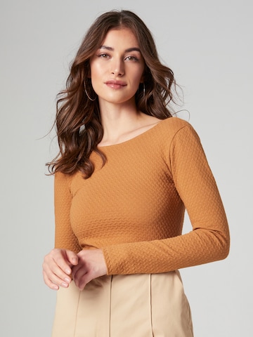 millane Shirt Bodysuit 'Franziska' in Brown: front