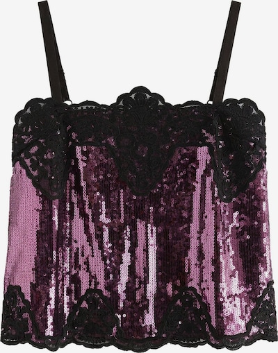 love & roses Top in L in lila / schwarz, Produktansicht