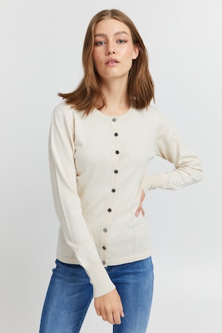 PULZ Jeans Knit Cardigan 'Pzsara' in White: front